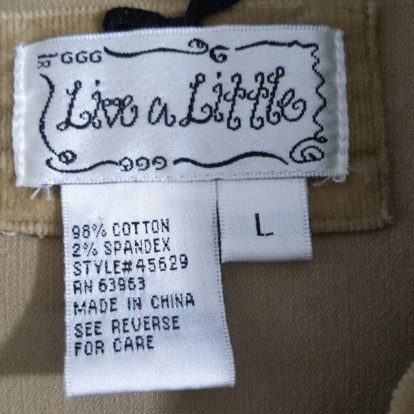 Live A Little camel tan corduroy jacket - Large - 98% cotton - Picture 3 of 3